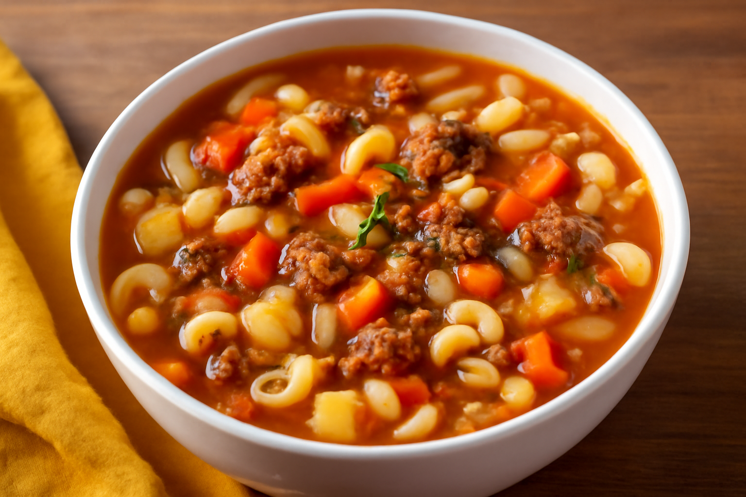 Receita de Sopa de Macarrão com Carne