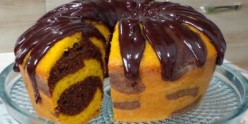 Bolo Mesclado de Cenoura e Chocolate